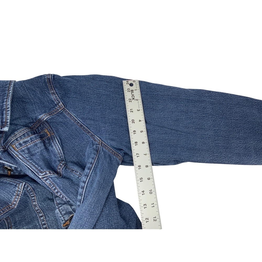 Lane Bryant Women Blue Denim Trucker Jacket Size 20 Stretch Medium Wash Classic - Picture 6 of 8